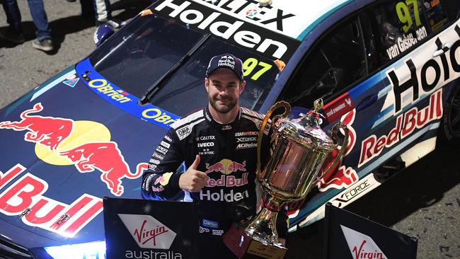 Race winner Shane Van Gisbergen is pushing hard for the 2018 Supercars title. Picture: Getty