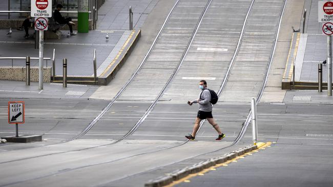 Melbourne will stay in lockdown until next Thursday. Picture: NCA NewsWire / David Geraghty