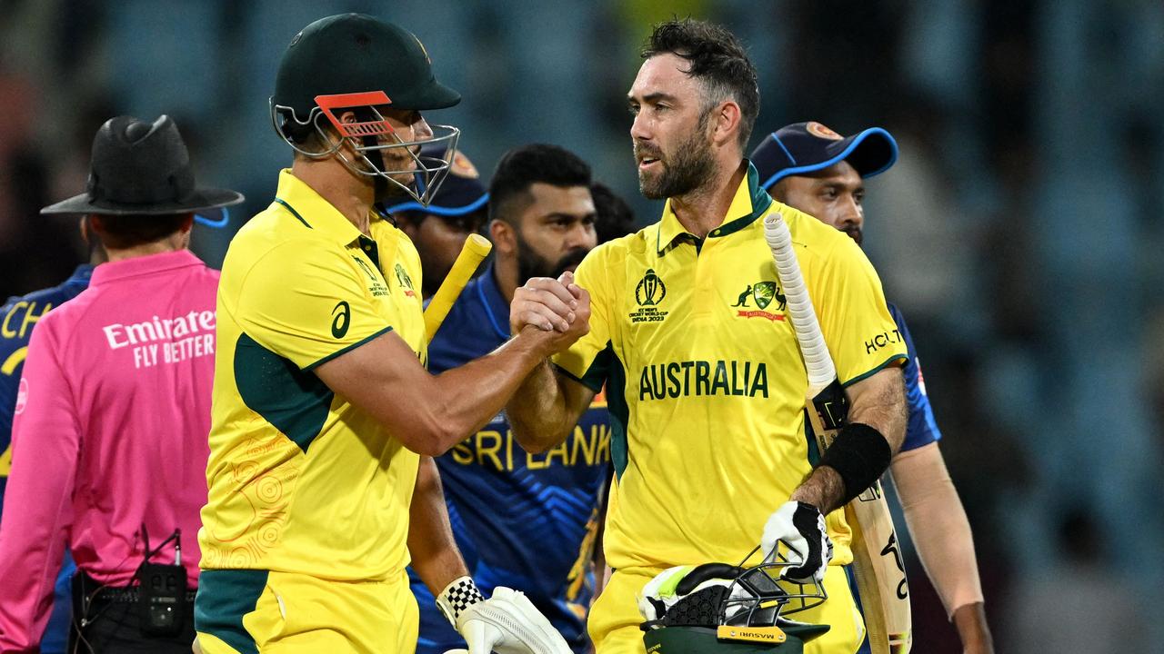 Marcus Stoinis and Glenn Maxwell are being chased for year-round T20 deals. Picture: Tauseef Mustafa / AFP