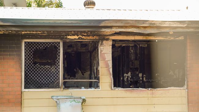 The blaze begin in Aliyaha’s bedroom (pictured on far right) before quickly spreading to the rest of the home. Picture: Heidi Petith