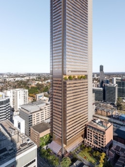 An artist's impression of the tower once planned for 87-91 George Street, Parramatta.