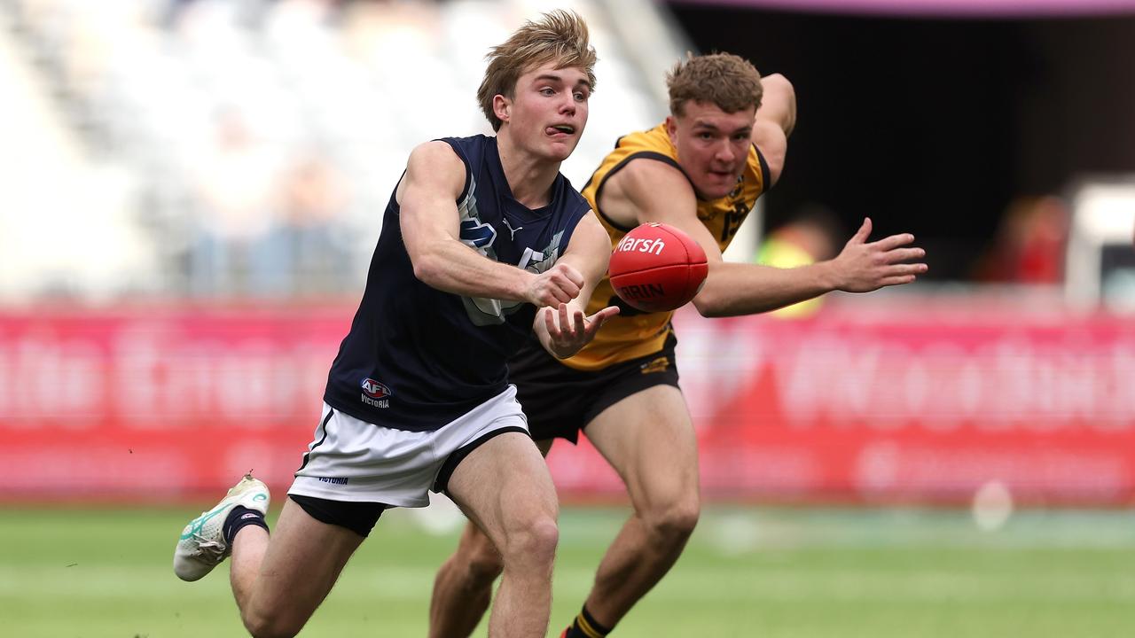 Tom Gross as among those in action in the APS v AGSV game. Picture: Paul Kane/AFL Photos/via Getty Images