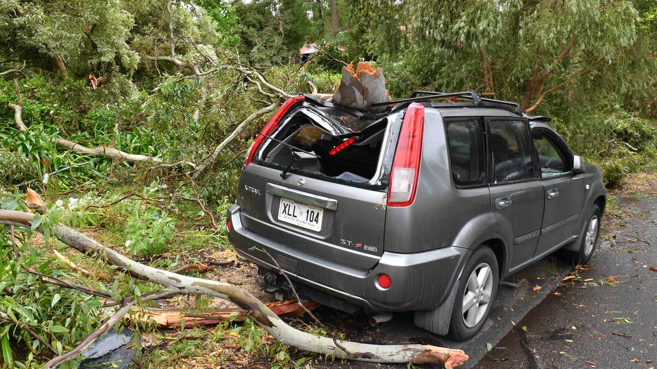 A crushed car on Keith Rd, Blackwood. Picture: Keryn Stevens