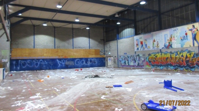 Vandals have damaged the old community centre.