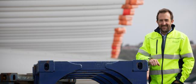 Granville Harbour Wind Farm project director Lyndon Frearson, at the Granville Harbour Wind Farm open day in Burnie on Saturday. Picture: GRANT WELLS