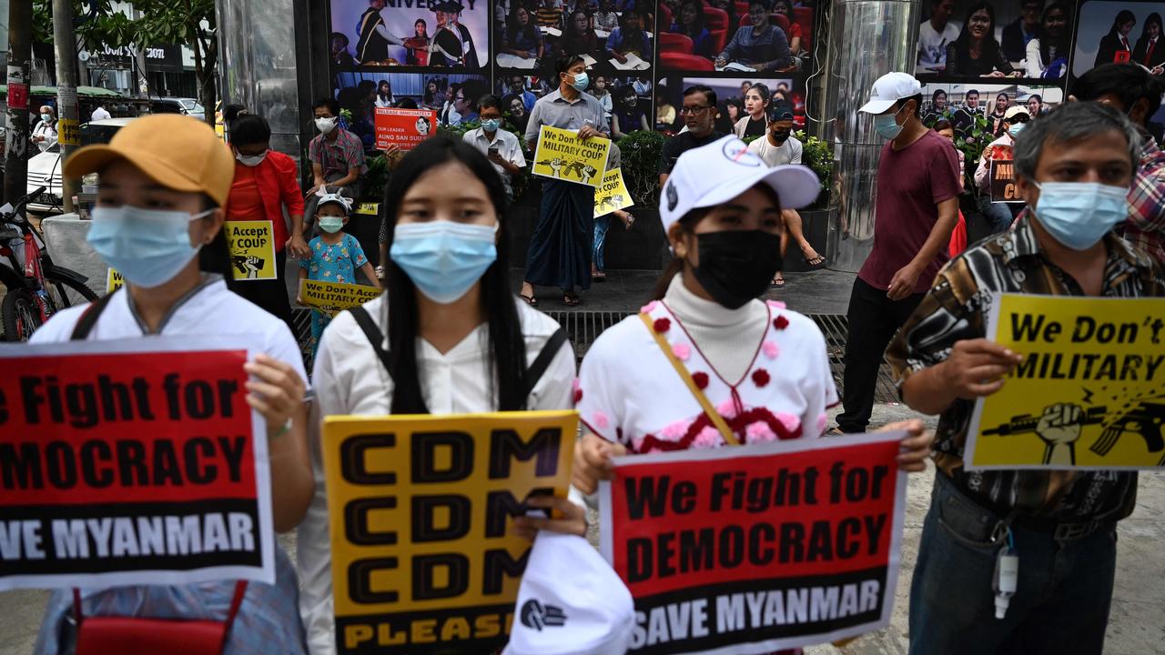 The protests have dramatically swelled in size this week. Picture: Ye Aung Thu / AFP)