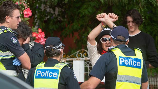 Police handed out almost $48,000 in fines at the Good Friday protest. Picture: Tony Gough