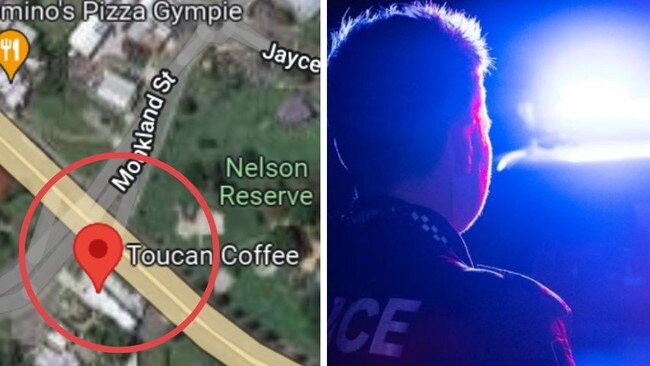 Police confirmed the stabbing occurred on the corner of Monkland St and the Bruce Highway near Toucan Coffee. Image (left): Google Maps.