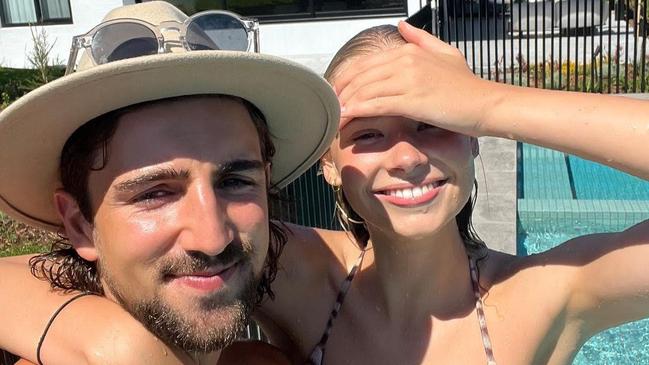 Josh Daicos and partner Annalise Dalins on the Gold Coast.