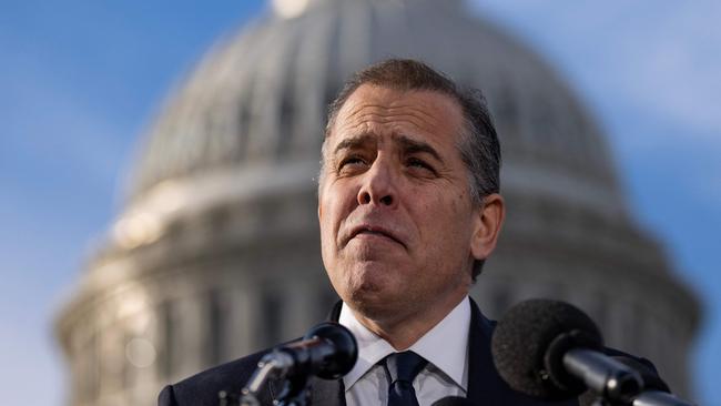 Hunter Biden outside the US Capitol this week. Picture: Getty Images