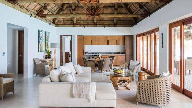 Three-bedroom beachfront villa.