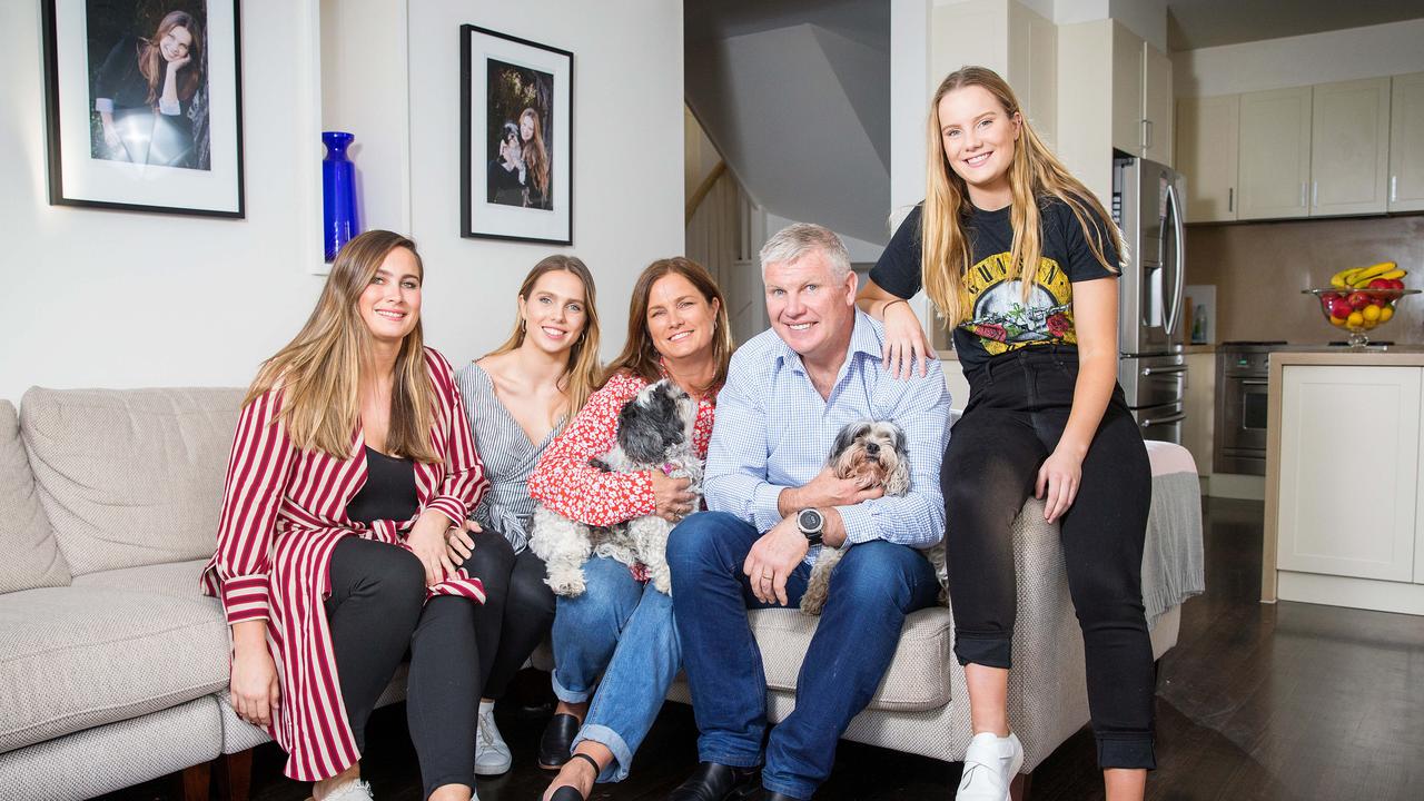 Danny Frawley wife Anita and daughters L to R Chelsea, Danielle and Keeley. Picture: Mark Stewart
