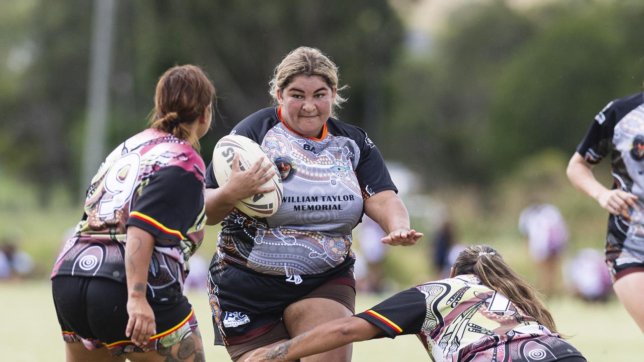 Kiara Taylor of William Taylor Memorial against Toowoomba Warriors in the Warriors Reconciliation Carnival women's games hosted by Toowoomba Warriors at Jack Martin Centre, Saturday, January 18, 2025. Picture: Kevin Farmer