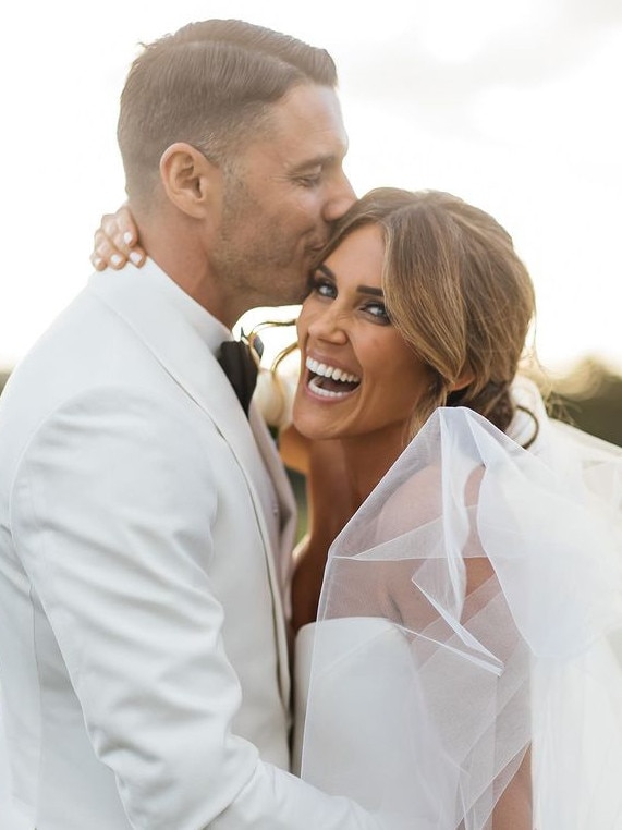 Georgia Love with her husband Lee Elliott on their wedding day in March. (Picture: Instagram)