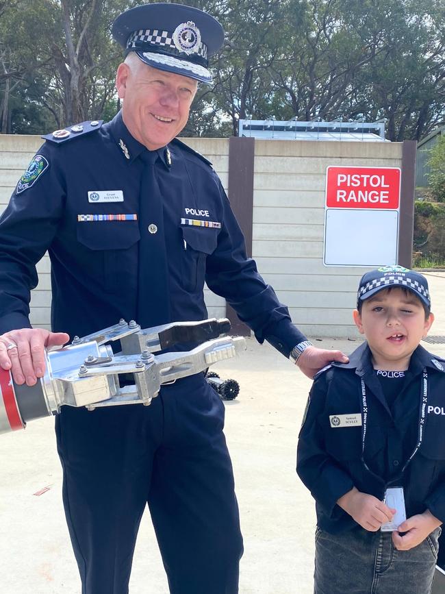 Sergeant Sammy has a blast with bomb squad. Picture: SA Police