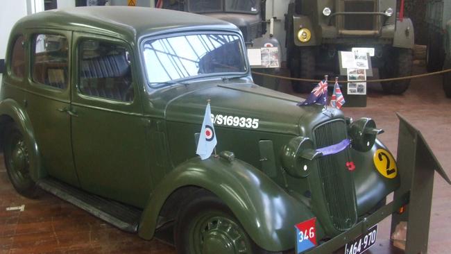 A vintage motor car at the National Military Vehicle Museum, Edinburgh Park.