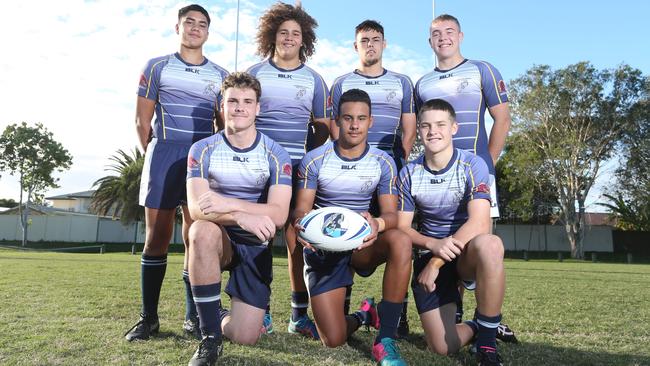 Back row: Blake Ruaporo, Joseph Shannon, Beau Liddle, Kobie Mackey. Front row: Nick Hilton, Timothy Sielaff-Burns, Josh Lynn. Picture: Richard Gosling.