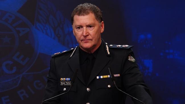 MELBOURNE AUSTRALIA - NewsWire Photos DECEMBER 9, 2024:Chief Commissioner Shane Patton gives a press conference Victoria Police officially declare Melbourne synagogue fire attack as terrorism. Picture: NewsWire / Luis Enrique Ascui