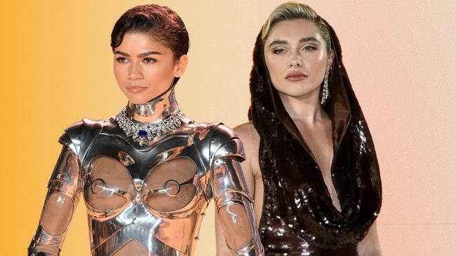 Actors Zendaya and Florence Pugh are feeling the weight of the world.