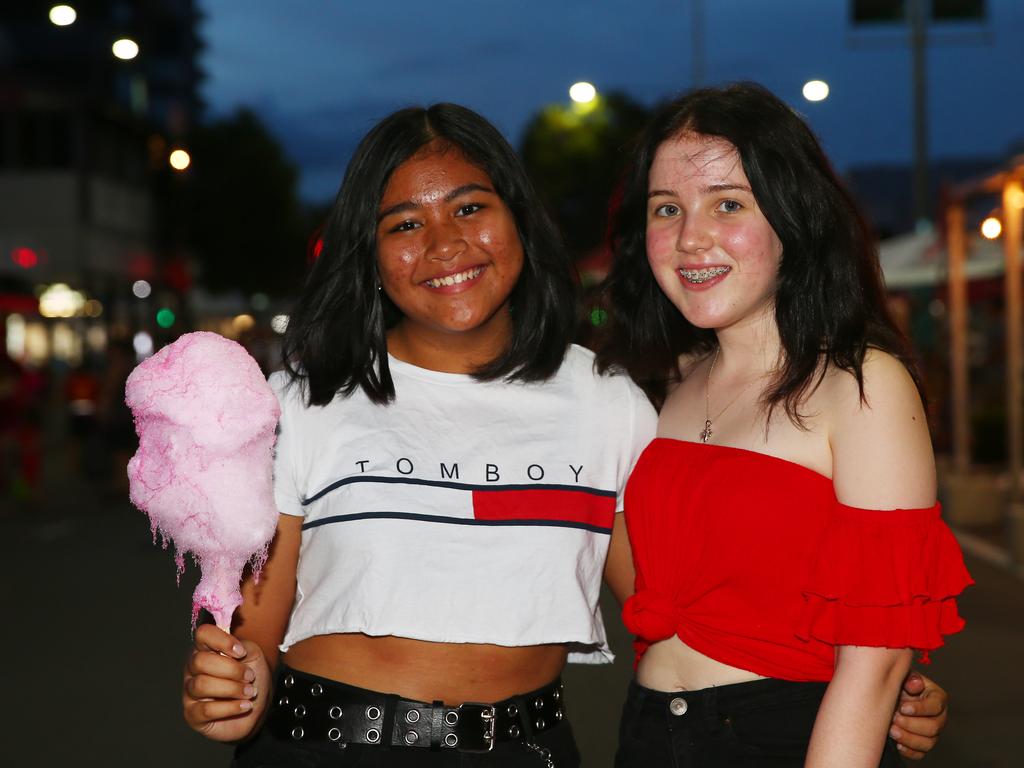 Mary Blee and Hailey Heusdens at the Cairns and District Chinese Association Inc Chinese New Year street festival on Grafton Street. PICTURE: BRENDAN RADKE