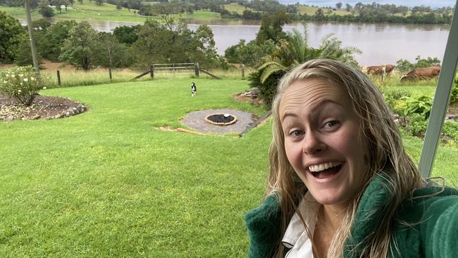 Bride-to-be Kate Fotheringham was stranded at her parents house in Wingham. Picture: Supplied