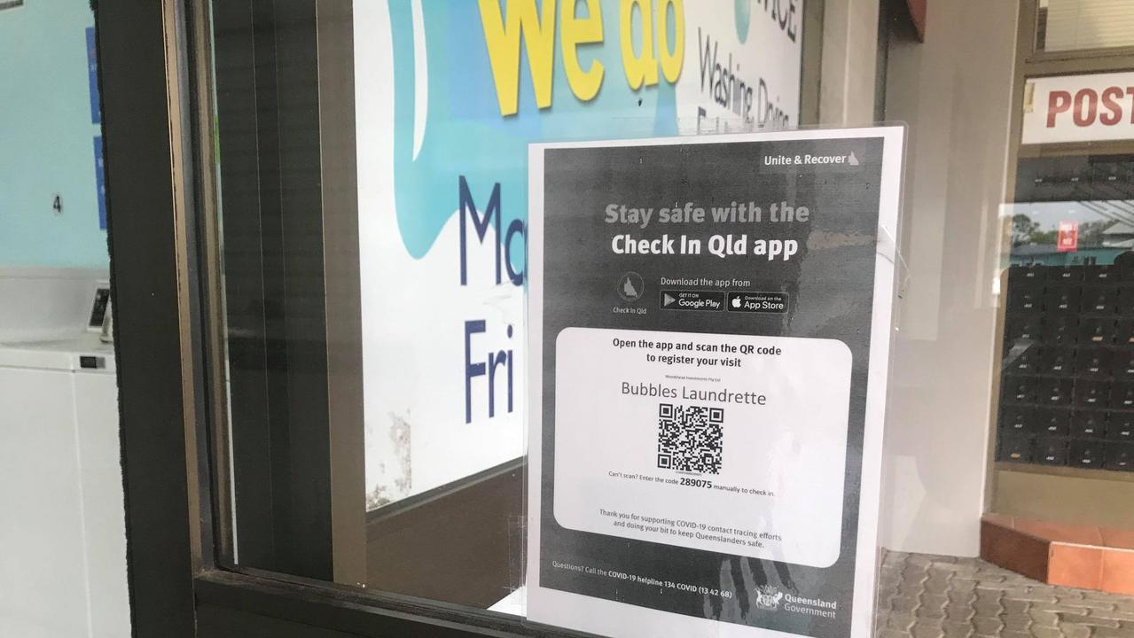 A woman stole a QR code check-in poster from Bubbles Laundrette.