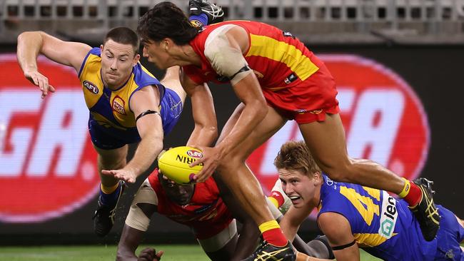 Alex Davies was a good contributor to Gold Coast’s win despite being one of the most inexperienced players on the field. Picture: Getty Images