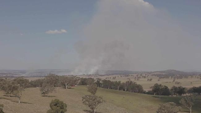 Local residents were warned it was too late to leave their homes as the fire raged on Monday afternoon. Picture: Facebook/Shaley Nash