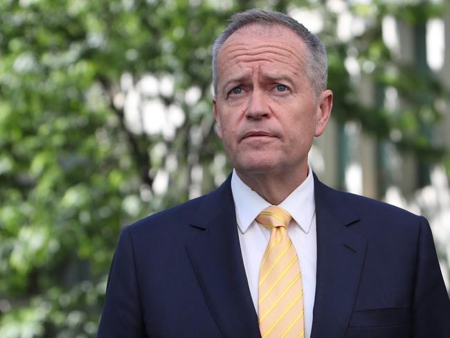 Opposition Leader Bill Shorten holding a press conference at Parliament House in Canberra. Picture Kym Smith