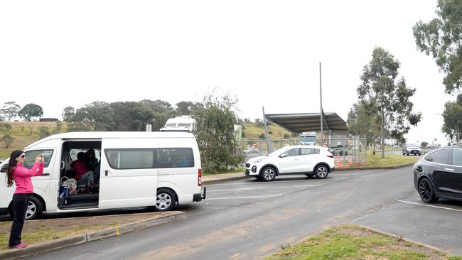 Crash scene on the Hume Highway Partridge VC Rest Area in Menangle were an 8 year old child was killed . Photo Jeremy Piper