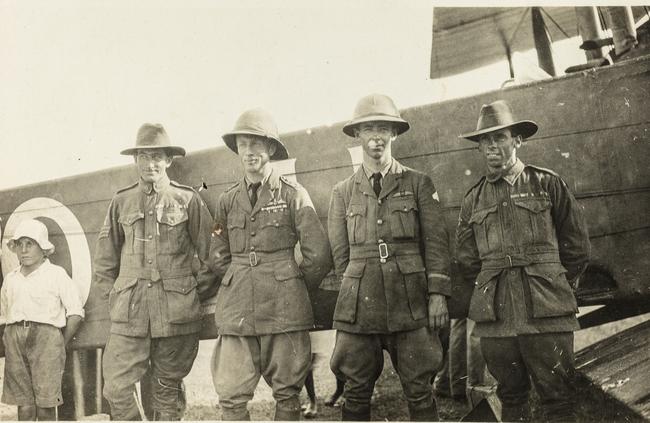 The winning crew in 1919: James Bennett, Ross Smith, Keith Smith and Wally Shiers. Picture: Northern Territory Library Percy Brown Collection