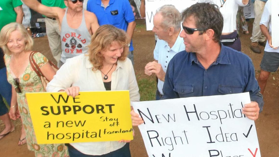 Mayor Katie Milne at the protest on Monday. Picture: Scott Powick