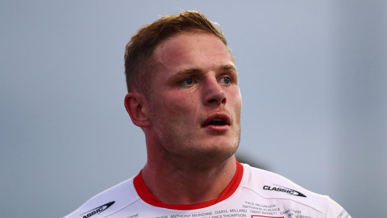 George Burgess in action during the Charity Shield NRL Trial Match between the South Sydney Rabbitohs and St George Illawarra Dragons last month. Picture: Getty