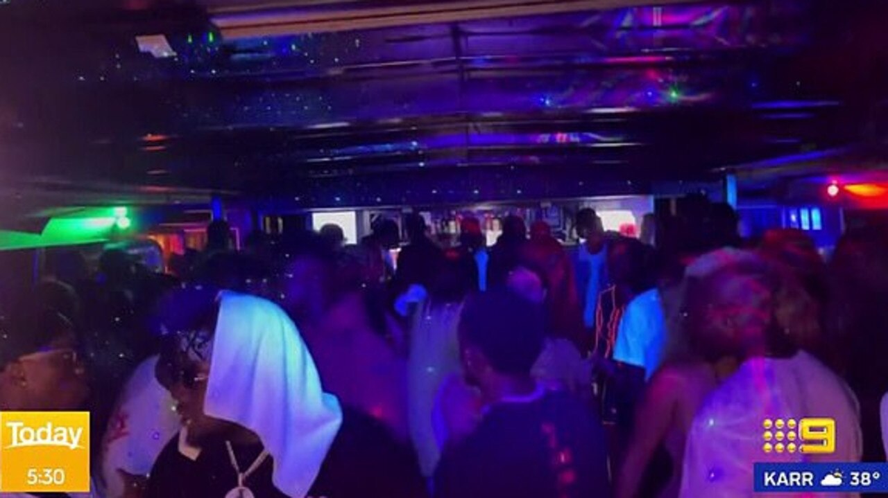 Inside the super-spreading harbour party cruise in Sydney where two “likely” Omicron cases have emerged. Picture: Nine News