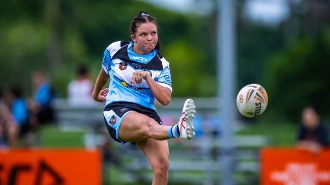 Northern Sharks' captain Ayesha Kay has had another strong season. Picture: Patch Clapp / NRL NT