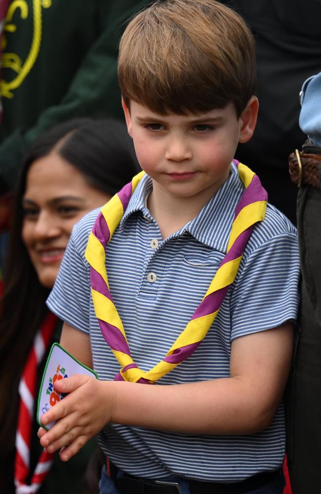 Prince Louis of Wales takes part in the Big Help Out in Slough, England near Greater London. Picture: WPA Pool/Getty Images