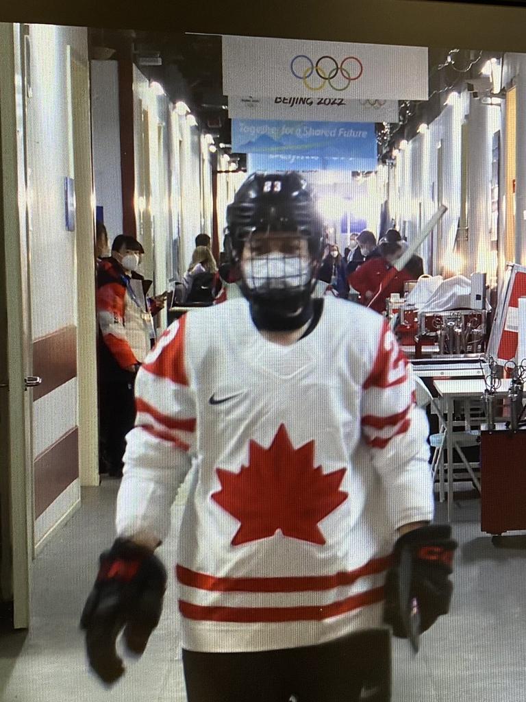 Canadian players enter the arena in marks. Photo: Twitter.