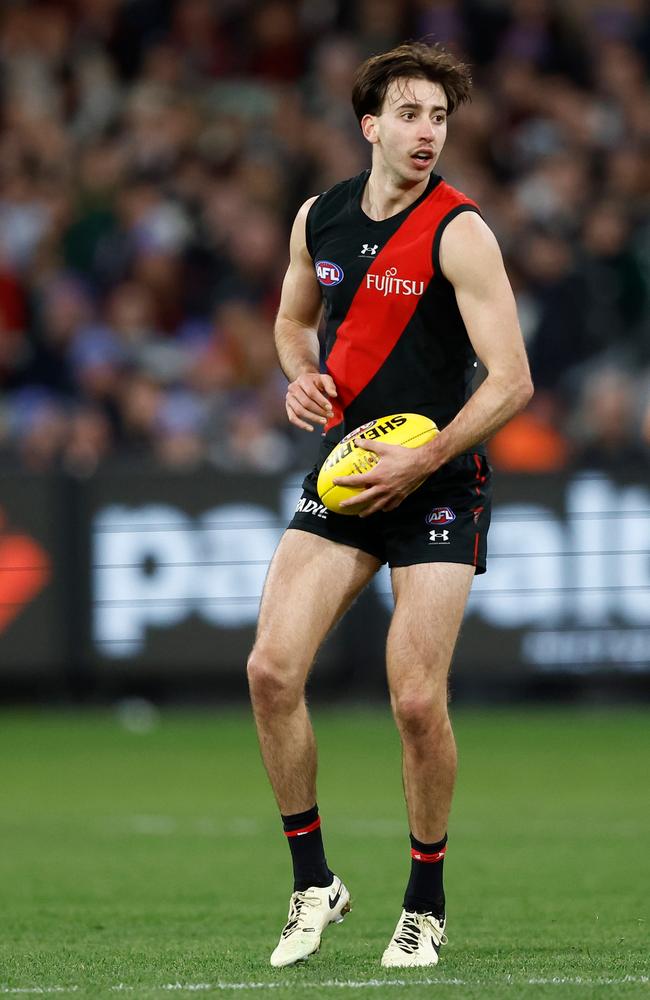 Is half back the best position for Essendon’s Nic Martin? Picture: Michael Willson/AFL Photos via Getty Images.