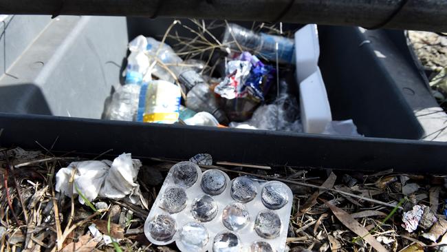 Some of the rubbish at Broadmeadows train station. Picture: Kylie Else