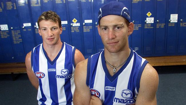 Brent and Shane Harvey, pictured in 2003, will be reunited at North Heidelberg in 2017. Picture: David Crosling