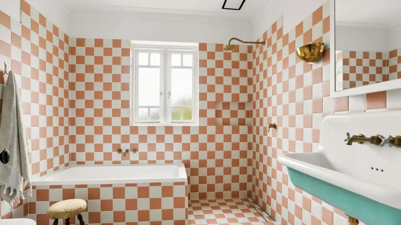 The funky bathroom.