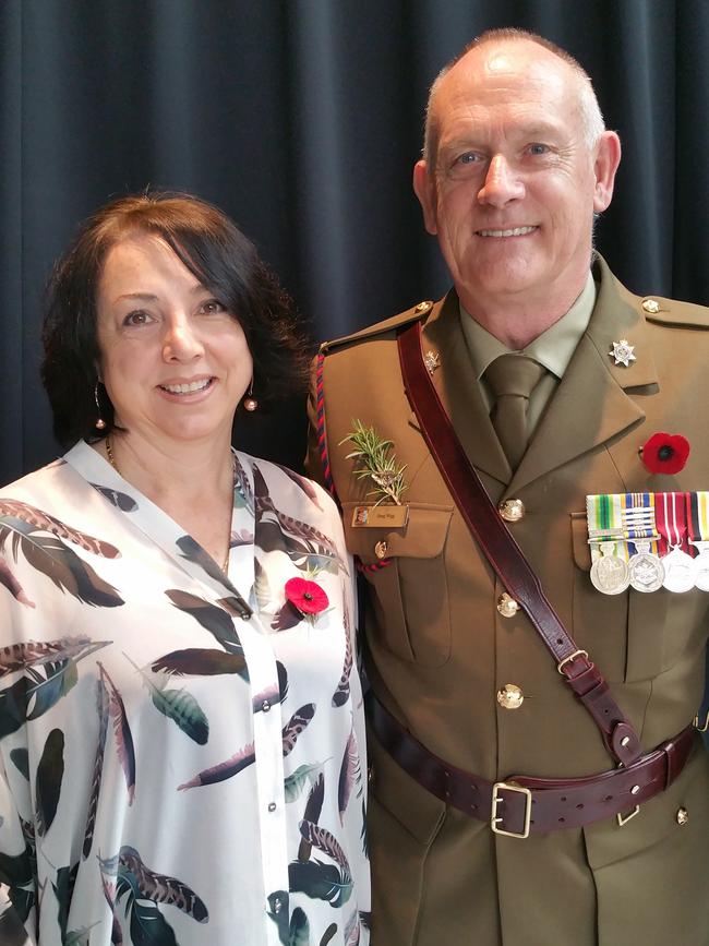 “Photos of my husband, Douglas Wigg, who discharged from the ADF last year after 40 years service. He served in the Royal Australian Engineers and the Royal Australian Corps of Transport. Doug served in East Timor and retired at the rank of Warrant Officer Class One.” Picture: Supplied by Roberta Wigg