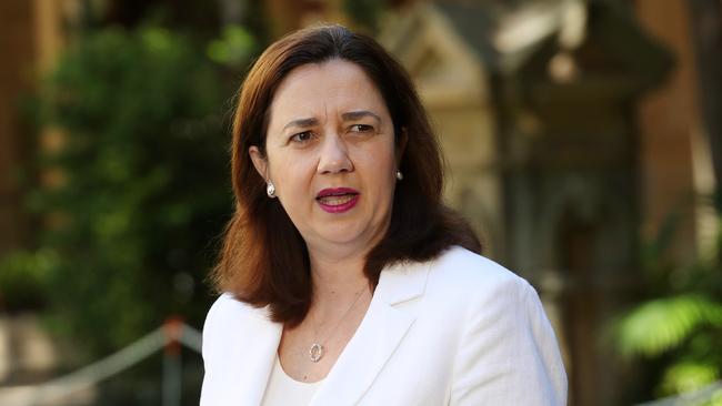 Premier Annastacia Palaszczuk talks about no new COVID-19 cases. Photographer: Liam Kidston.