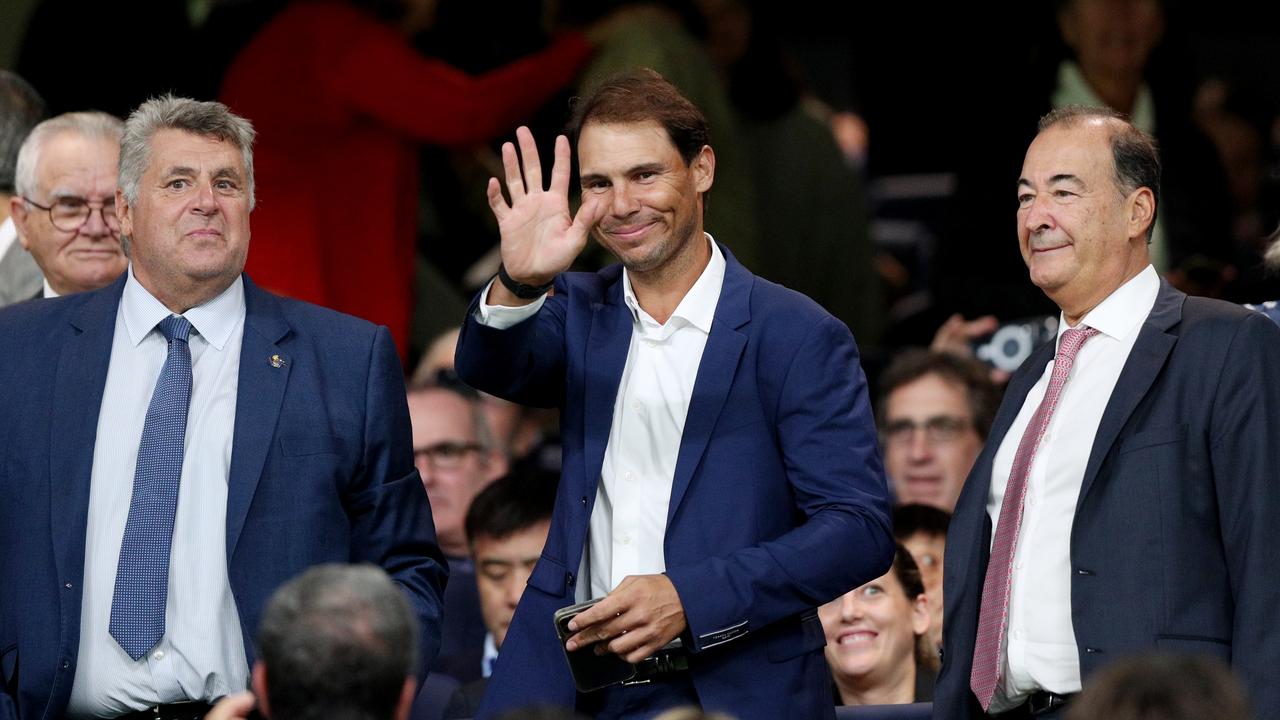 Rafael Nadal, seen here attending a Real Madrid earlier match this month, would like to get more involved with the Spanish club in the future. (Photo by Gonzalo Arroyo Moreno/Getty Images)