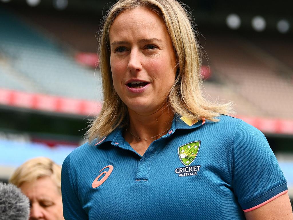 Ellyse Perry at the Cricket Australia's Women and Girls Action Plan Launch this week. Picture: Morgan Hancock/Getty Images for Cricket Australia