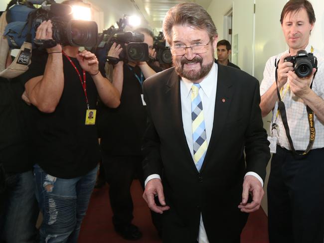 Double cross... Senator Derryn Hinch in Canberra today. Picture Gary Ramage