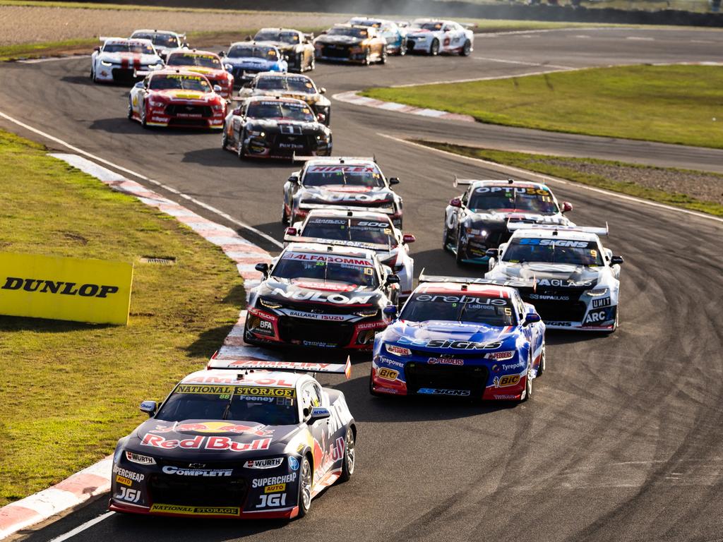 Thomas Randle went to apologise to Broc Feeney post race. Picture: Getty Images