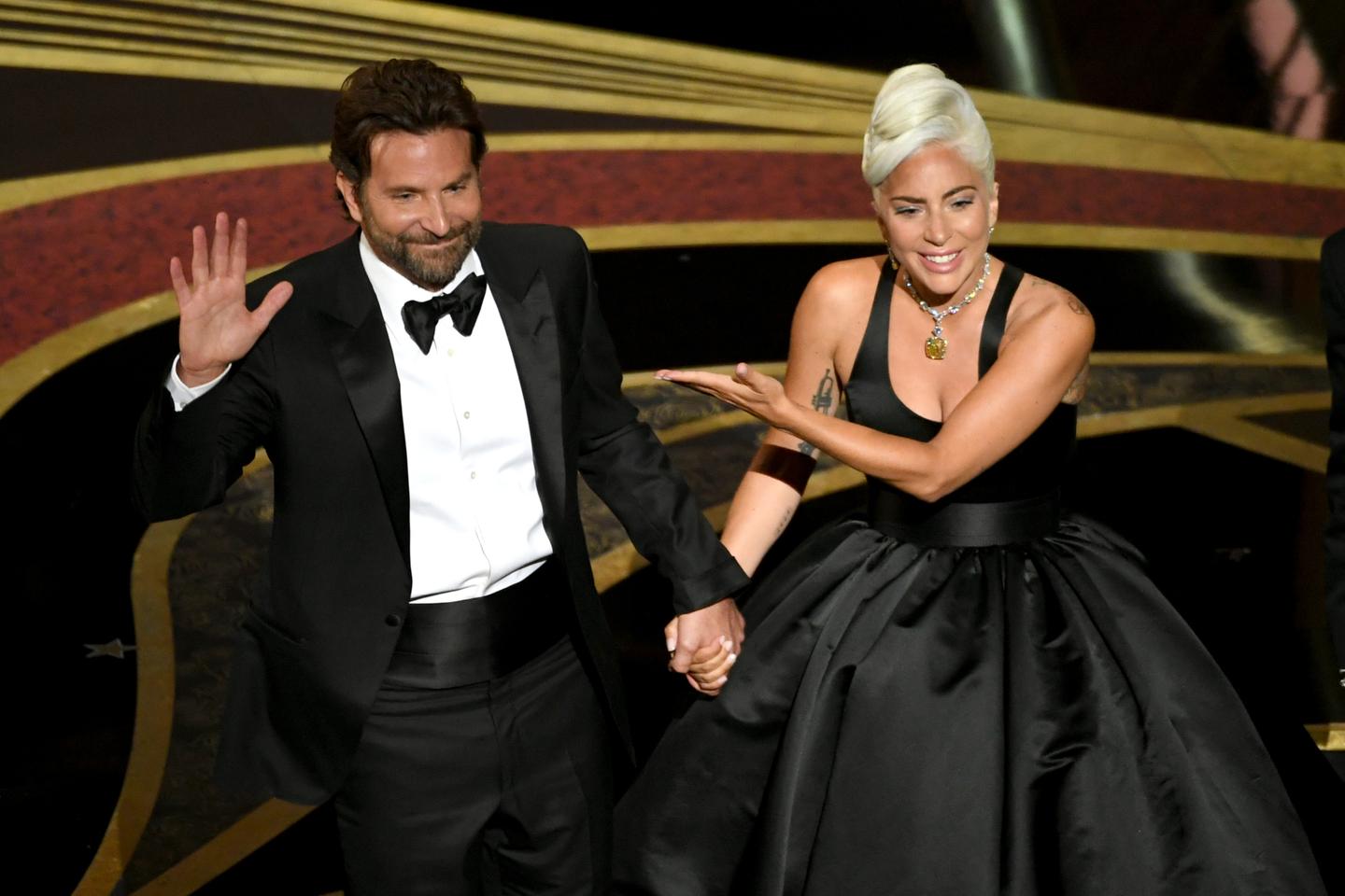 Lady Gaga changed into a second black gown for her performance of Shallow  with Bradley Cooper at the 2019 Oscars - Vogue Australia