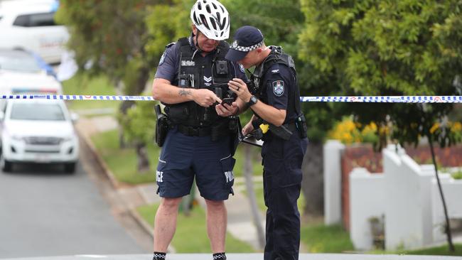 Police at the scene. Picture: Nigel Hallett.