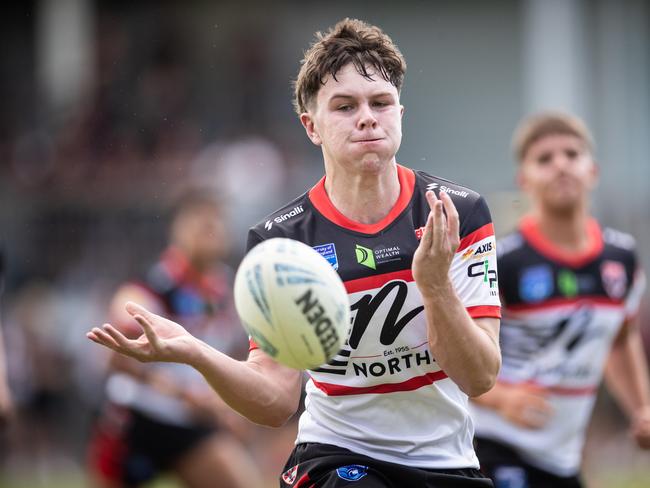 HAROLD MATTS - 2.30pmPicture: Julian Andrews. NSWRL Junior Reps 2025 Round 3. Harold Matthews Cup - North Sydney Bears vs Melbourne Storm at Hills Grammar, 15 February 2025Bears player: Hayden MoynihanStorm player: